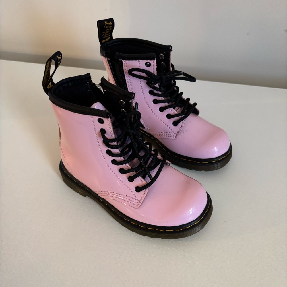 Dr. Martens Kids Light Pink Lace-Up Boots